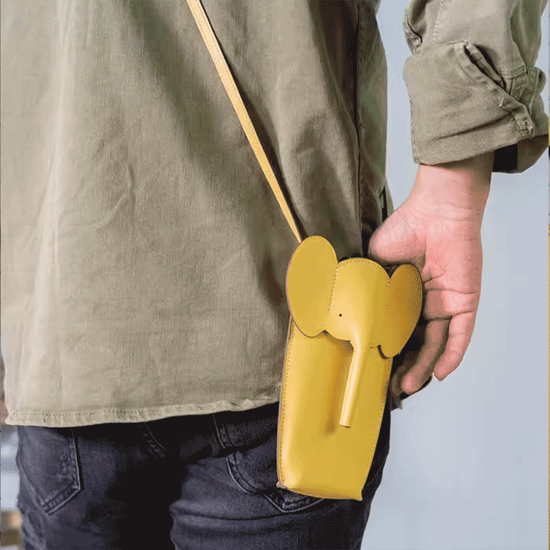 PDF Leather Bag Pattern - Elephant Shaped Phone Bag - DWIPDFZS147