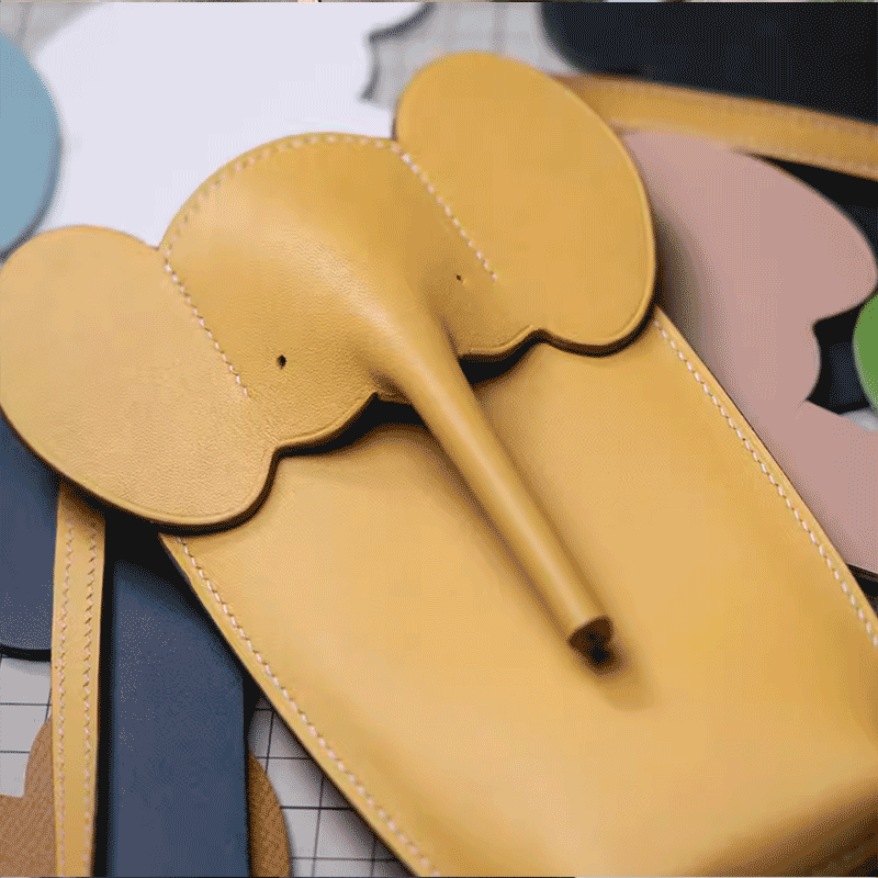 PDF Leather Bag Pattern - Elephant Shaped Phone Bag - DWIPDFZS147