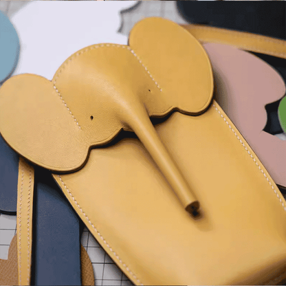 PDF Leather Bag Pattern - Elephant Shaped Phone Bag - DWIPDFZS147