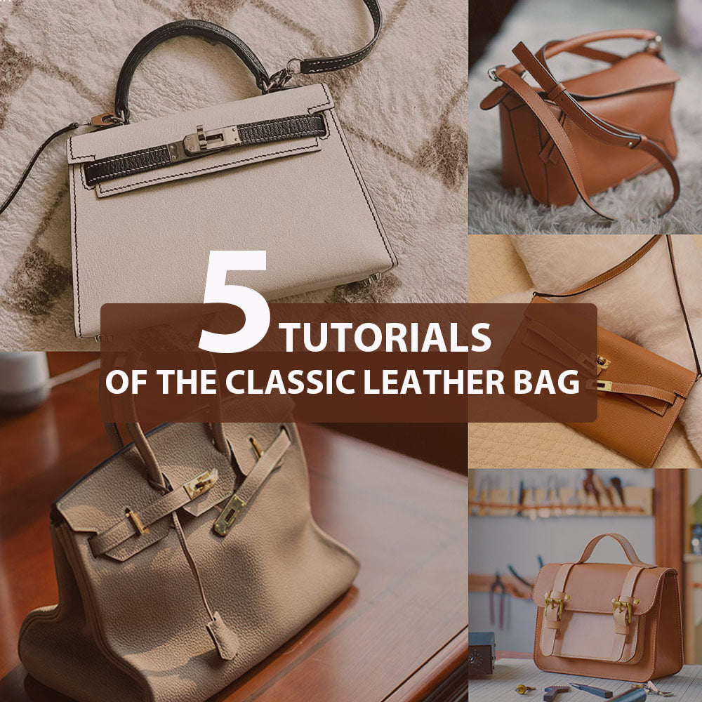 Leather Bag Pattern Tutorial - 5 Classic Bags to Start - DWIPDFZS05