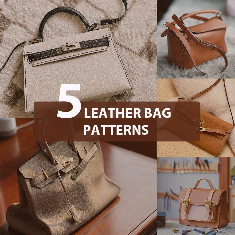 Leather Bag Pattern Tutorial - 5 Classic Bags to Start - DWIPDFZS05